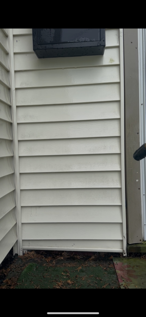 House vinyl siding after professional cleaning Westerly RI - pristine white and completely restored